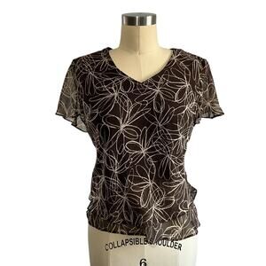 Vintage R&K Petite Floral Casual Top: Size 6